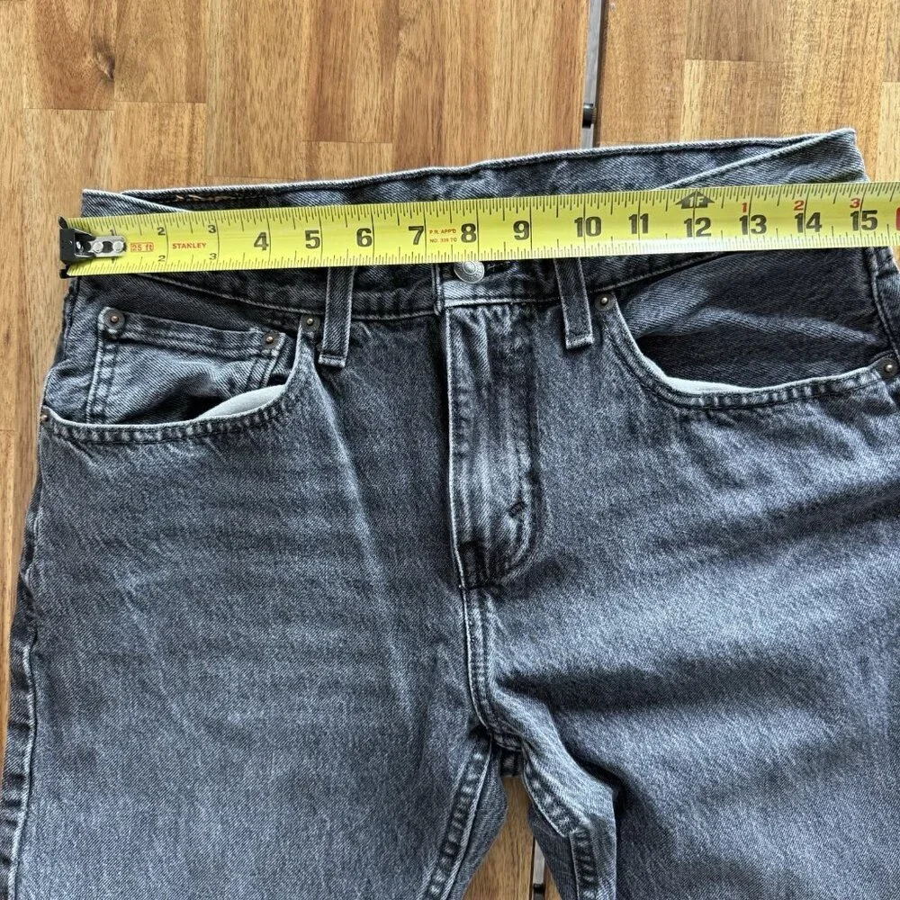Levis 502 Jeans Mens 31 Taper Regular Fit Stretch Mid Rise Denim‎ Washed Black